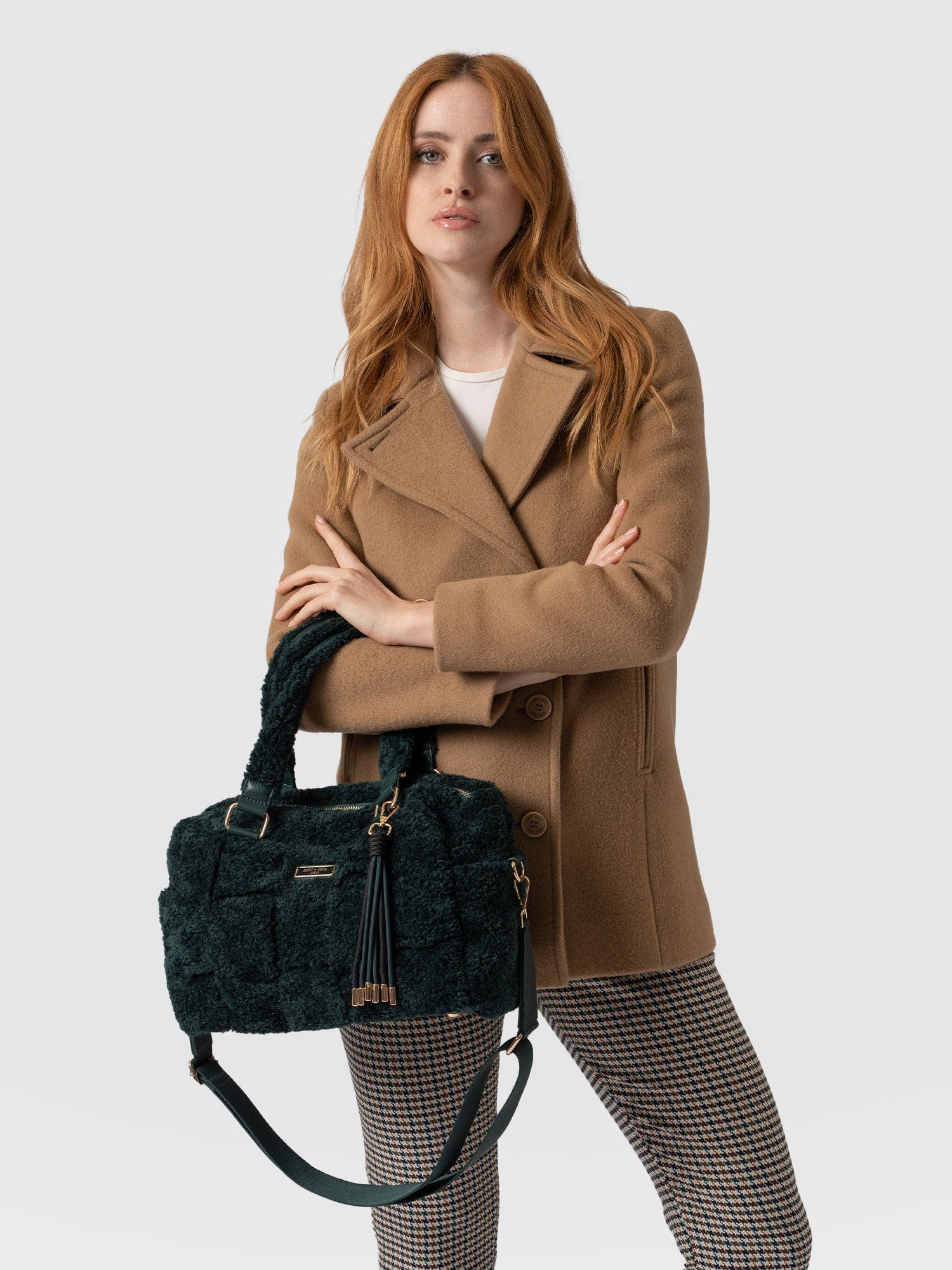 Teddy Woven Duffle Bag Green - Women's Bags | Saint + Sofia® USA